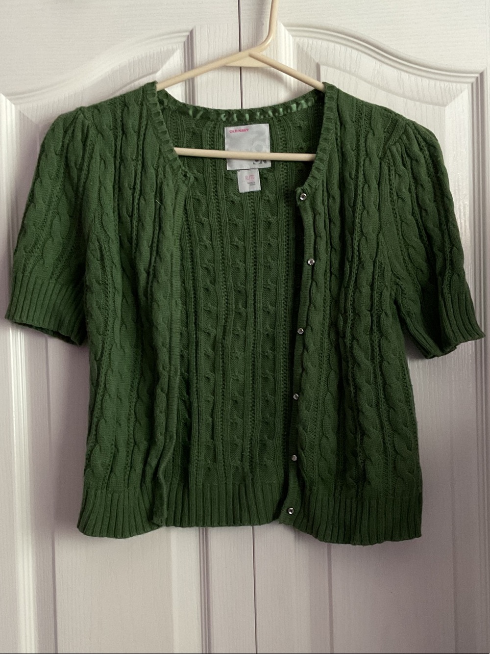 Old Navy Short-Sleeve Cable Knit Cardigan - Green